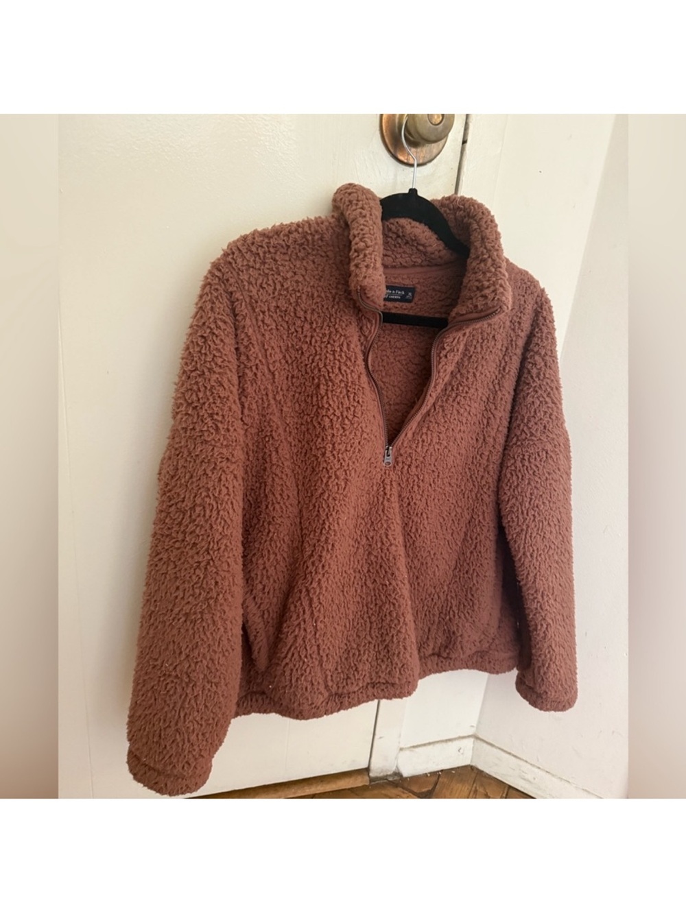 Abercrombie and Fitch Cozy Half-Zip Teddy Jacket